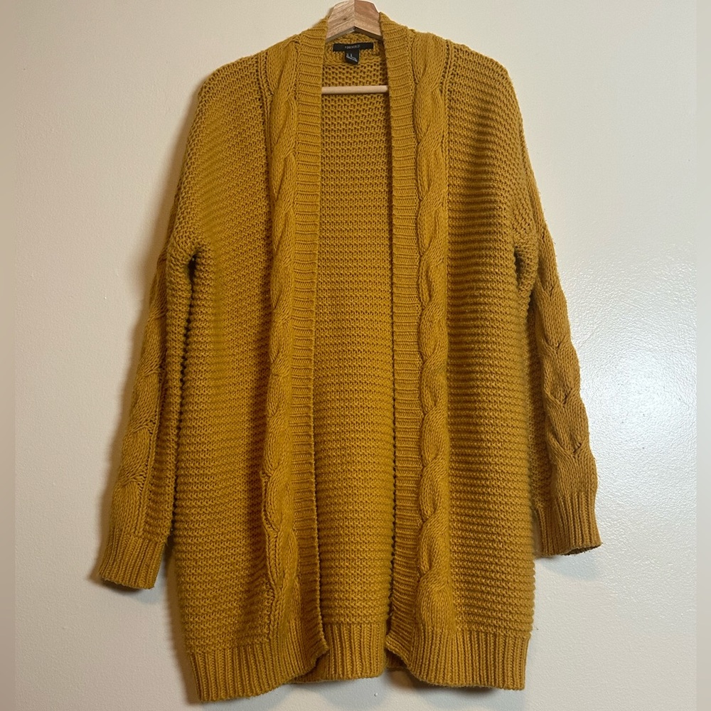 Forever 21 mustard knit cardigan